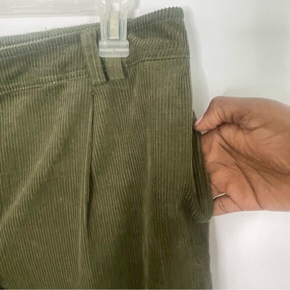 Topshop olive green corduroy peg pants women’s Size 12 gremlincore preppy skater - Picture 5 of 16